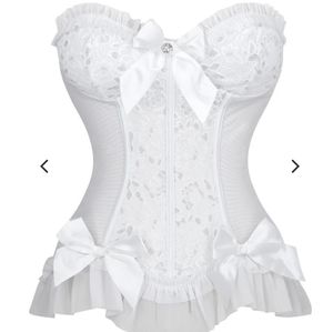 White Coquette Corset Bustier Top Wedding Bridal